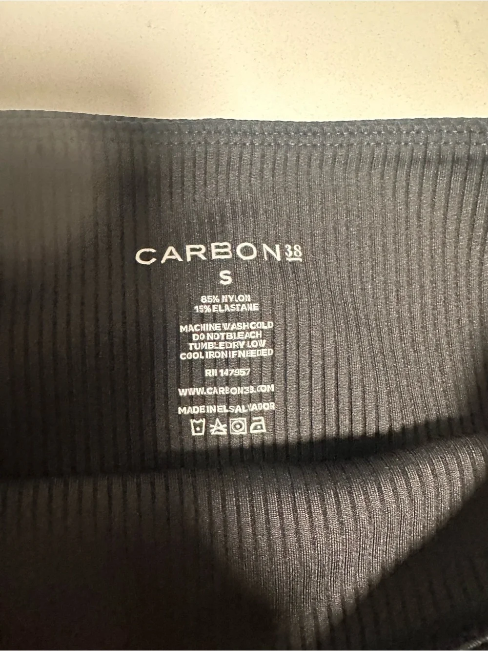 CARBON38 Black Ribbed Shortie